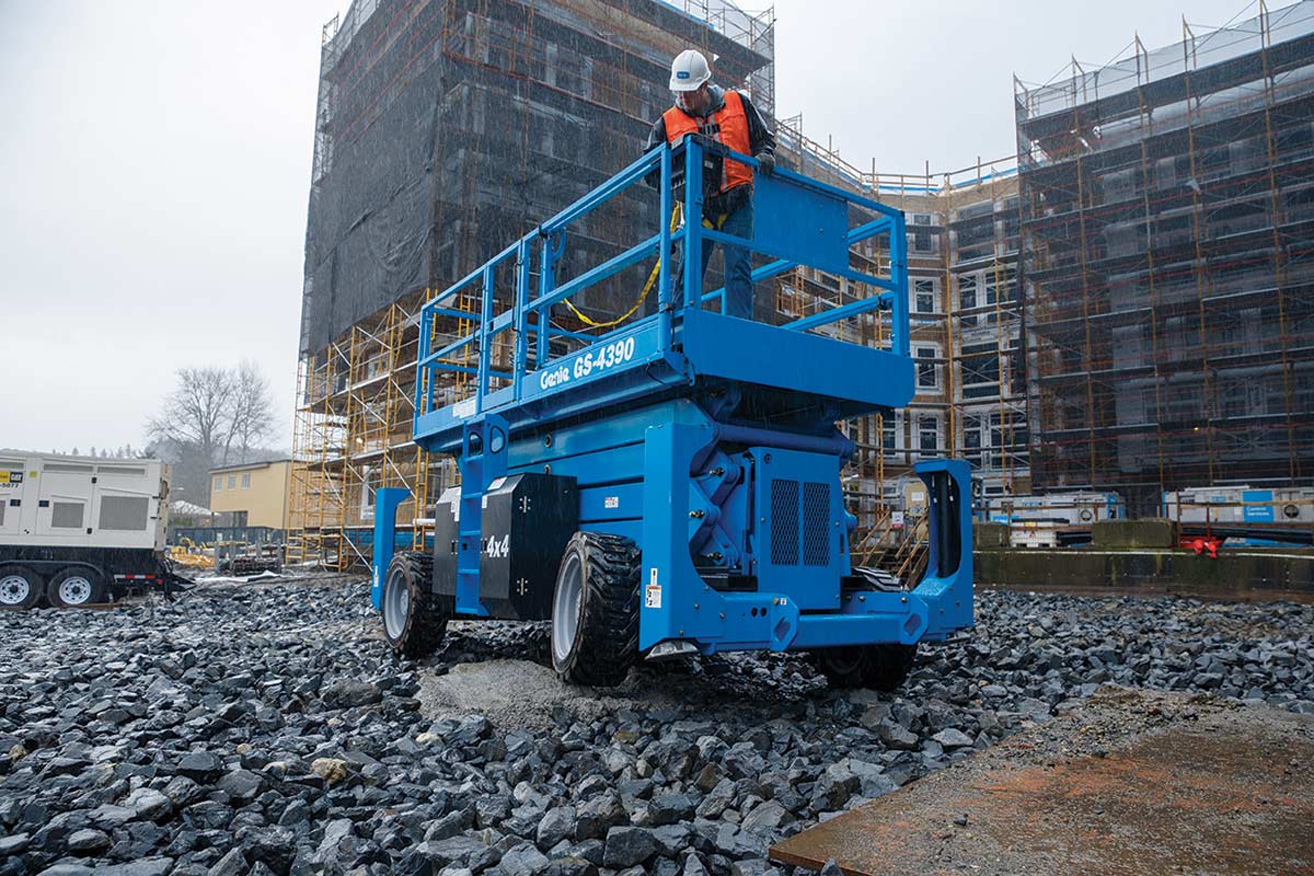 genie gs-4390 rt rough terrain scissor lift application