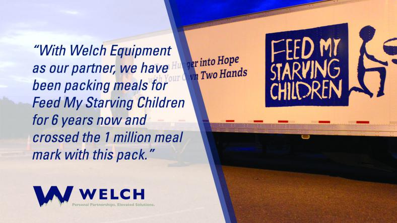 Welch Equipment Donates Forklift to Feed My Starving Children, Crosses 1 Million Meal Mark 7